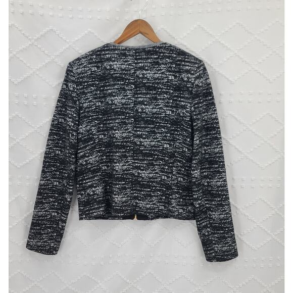 Calvin Klein Shacket women's black & white blazer Size 12 office career preppy - Picture 2 of 11